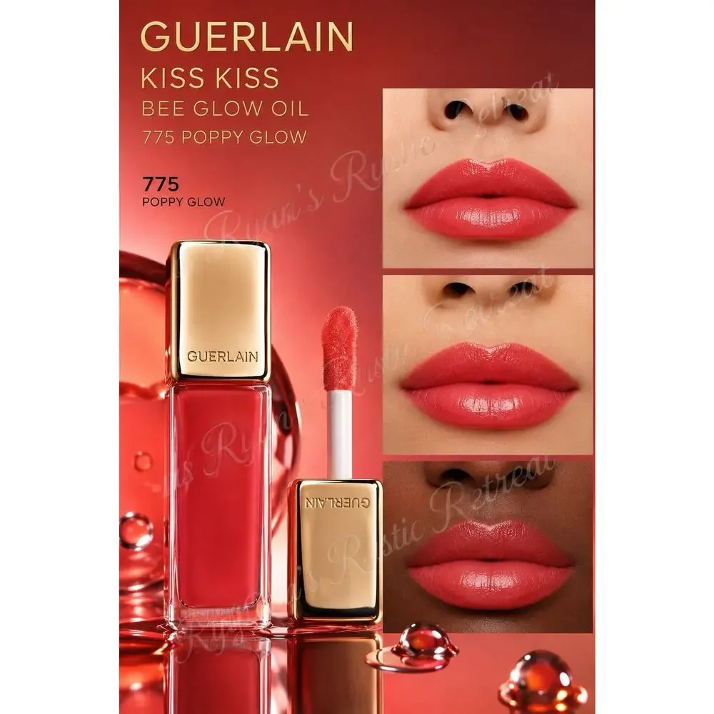 Guerlain - Kiss Kiss - Bee Glow Oil - Shade: 775 Poppy Glow - 0.32 fl oz/ 9.5 mL